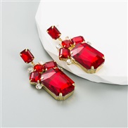 ( red) trend earrings woman high embed color Rhinestone long style earring woman temperament exaggerating Earring