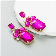 ( rose Red) trend earrings woman high embed color Rhinestone long style earring woman temperament exaggerating Earring