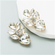 ( white) occidental styleins Alloy exaggerating embed glass diamond high heart-shaped earrings super Earring