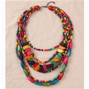 (red  Color)ethnic style multilayer necklace color sweater chainecklace