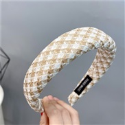 Korea retro houndstooth Headband high width Headband wind temperament brief head