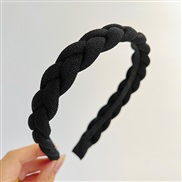 ( black )Korea Autumn and Winter pure color retro temperament twisted handmade weave Headband head HeadbandF