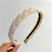 ( Beige )Korea Autumn and Winter pure color retro temperament twisted handmade weave Headband head HeadbandF
