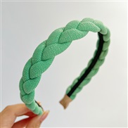 ( green )Korea Autumn and Winter pure color retro temperament twisted handmade weave Headband head HeadbandF
