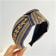 ( sapphire blue  )ethnic style weave medium width Headband woman Korea Autumn and Winter HeadbandF