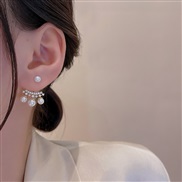 (EH3316gold ~ Silver needle)Korean style elegant style two earrings Pearl ear stud woman butterfly temperament fashion 