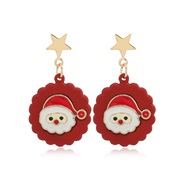 ( red)christmas  occidental style cartoon christmas enamel earrings earring