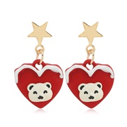 (love )christmas  occidental style cartoon christmas enamel earrings earring