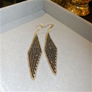 (  black)zircon diamond geometry buckle occidental style personality exaggerating earrings earring fashion samll Earrin