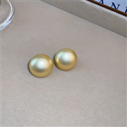 ( Silver needle  Gold)silver circle buttons Metal earrings temperament high ear stud brief all-Purpose Earring woman