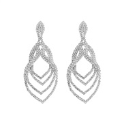 ( white)Japan and Korea wind personality fashion luxurious fully-jewelled earrings long style multilayer drop earring