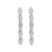 ( white)Korean style fashion high Rhinestone earrings samll twisted earring thin Earring