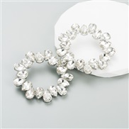 ( white)occidental style fashion color glass diamond earrings super trend temperament ear stud exaggerating Earring