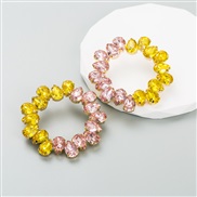 (yellow )occidental style fashion color glass diamond earrings super trend temperament ear stud exaggerating Earring