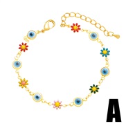 (A) occidental style fashion  color enamel flowers eyes splice bracelet womanbrj