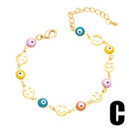 (C) occidental style fashion  color enamel flowers eyes splice bracelet womanbrj