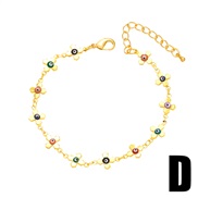 (D) occidental style fashion  color enamel flowers eyes splice bracelet womanbrj