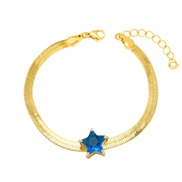 ( blue)ins wind chain snake chain bracelet woman  occidental style fashion personality Zirconiumbrj