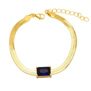 ( Dark blue)occidental style wind snake chain personality fashion all-Purpose zircon chain brief bracelet womanbrj