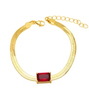 ( red)occidental style wind snake chain personality fashion all-Purpose zircon chain brief bracelet womanbrj
