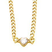 ( white)occidental style windchain necklace chain punk chain love zircon splice necklacenkb