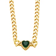 ( green)occidental style windchain necklace chain punk chain love zircon splice necklacenkb