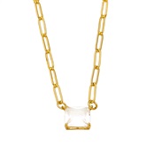 ( white)occidental style  samll all-Purpose square zircon necklaceins wind chainnkb