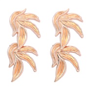 ( Gold)autumn multilayer Alloy leaves flowers Metal earrings woman occidental style exaggerating temperament Earringear