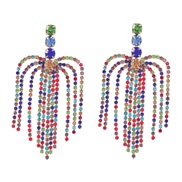 ( Color)earrings occidental style exaggerating Alloy diamond Rhinestone tassel earrings woman claw chain Bohemia Nation
