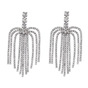 ( Gun black)earrings occidental style exaggerating Alloy diamond Rhinestone tassel earrings woman claw chain Bohemia Na