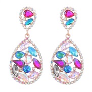 ( Color) occidental style exaggerating drop Alloy diamond earrings woman geometry super earringearrings