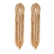 (56688)style fashion retro geometry Alloy long style tassel earrings woman occidental style temperament Earringrarrings