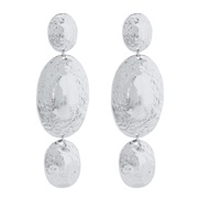 ( White K)E occidental style  exaggerating long style earrings personality layer Oval Earring