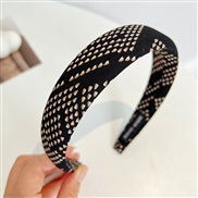 ( black )Korea big temperament print Headband high width Headband womanR