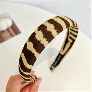 ( green  zebra)Korea big temperament print Headband high width Headband womanR