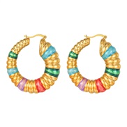 ( yellow)occidental style atmospheric fashion multicolor three-dimensional earrings