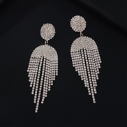( Gold)occidental style long style circle earrings temperament tassel claw chain fully-jewelled Rhinestone fashion earr