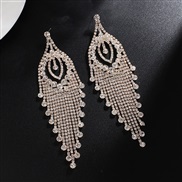 ( Gold+White Diamond )occidental style creative style Earring  long style tassel earring  bride earringsE