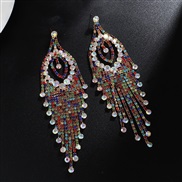 ( Gold+ Color diamond )occidental style creative style Earring  long style tassel earring  bride earringsE