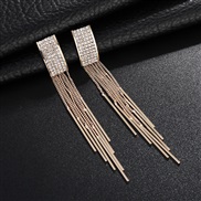 ( Gold)Korean style long style earrings temperament tassel Metal crystal Rhinestone ear stud fashion earring EarringE