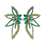 ( green)creative big earrings flowers flowers Alloy diamond ear stud personality temperament womanearrings