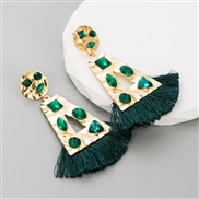 ( green)occidental style temperament earrings long style tassel earring woman exaggerating high Earring new geometry