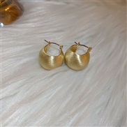(  Gold) Metal buckle brief fashion earrings samll temperament Earring woman