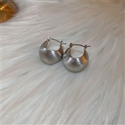 (  Silver) Metal buckle brief fashion earrings samll temperament Earring woman