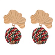 ( Color)earrings fashion Alloy leaves elasticity diamond weave earrings woman occidental style retro Earring