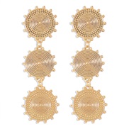 ( Gold)E occidental style wind long style personality earrings  circle fashion brief retro earring pattern Earring 