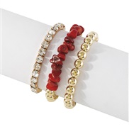 (gold + red)Bohemia ethnic style  personality color stone claw chain fashion beads bracelet