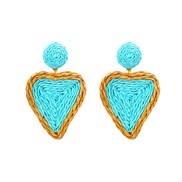 ( blue)UR fashion Bohemian style earrings handmade weave Peach heart earring woman