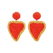 ( red)UR fashion Bohemian style earrings handmade weave Peach heart earring woman