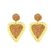 (yellow )UR fashion Bohemian style earrings handmade weave Peach heart earring woman